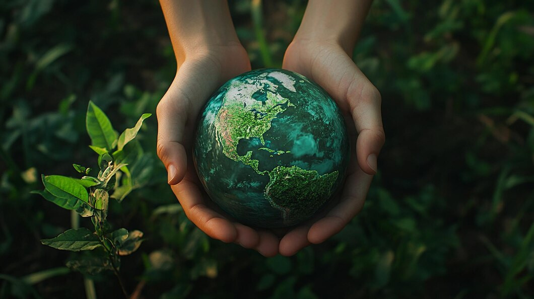Globo tierra simbolos vida sostenible concepto conciencia ambiental 1003076 16316